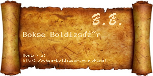 Bokse Boldizsár névjegykártya